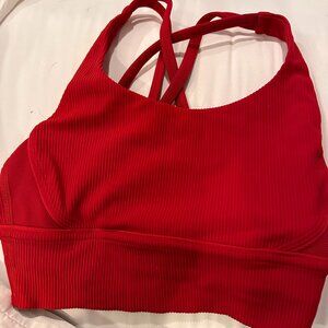 Lululemon Energy Longline Sports Bra, Red, Size 4
